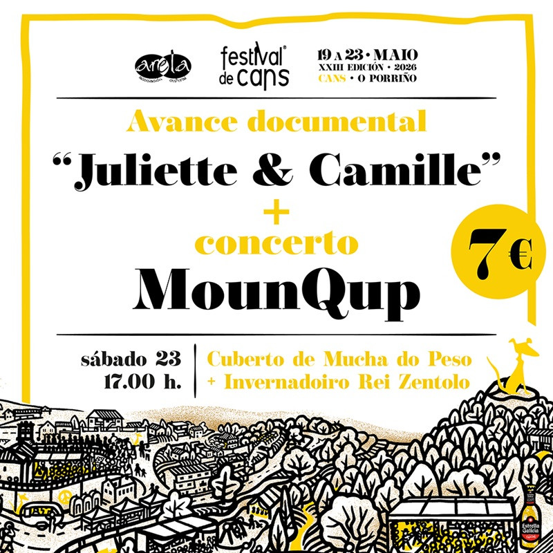 Entrada "Avance do documental `Julliete & Camille´ + Concerto de `Mounqup´" 