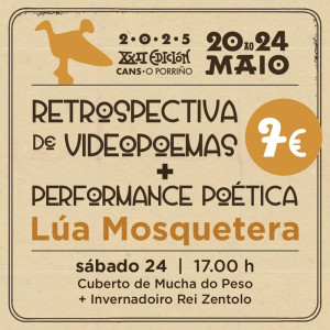 Entrada "Retrospectiva de Videopoemas + Performance poética de `Lúa Mosquetera´" 